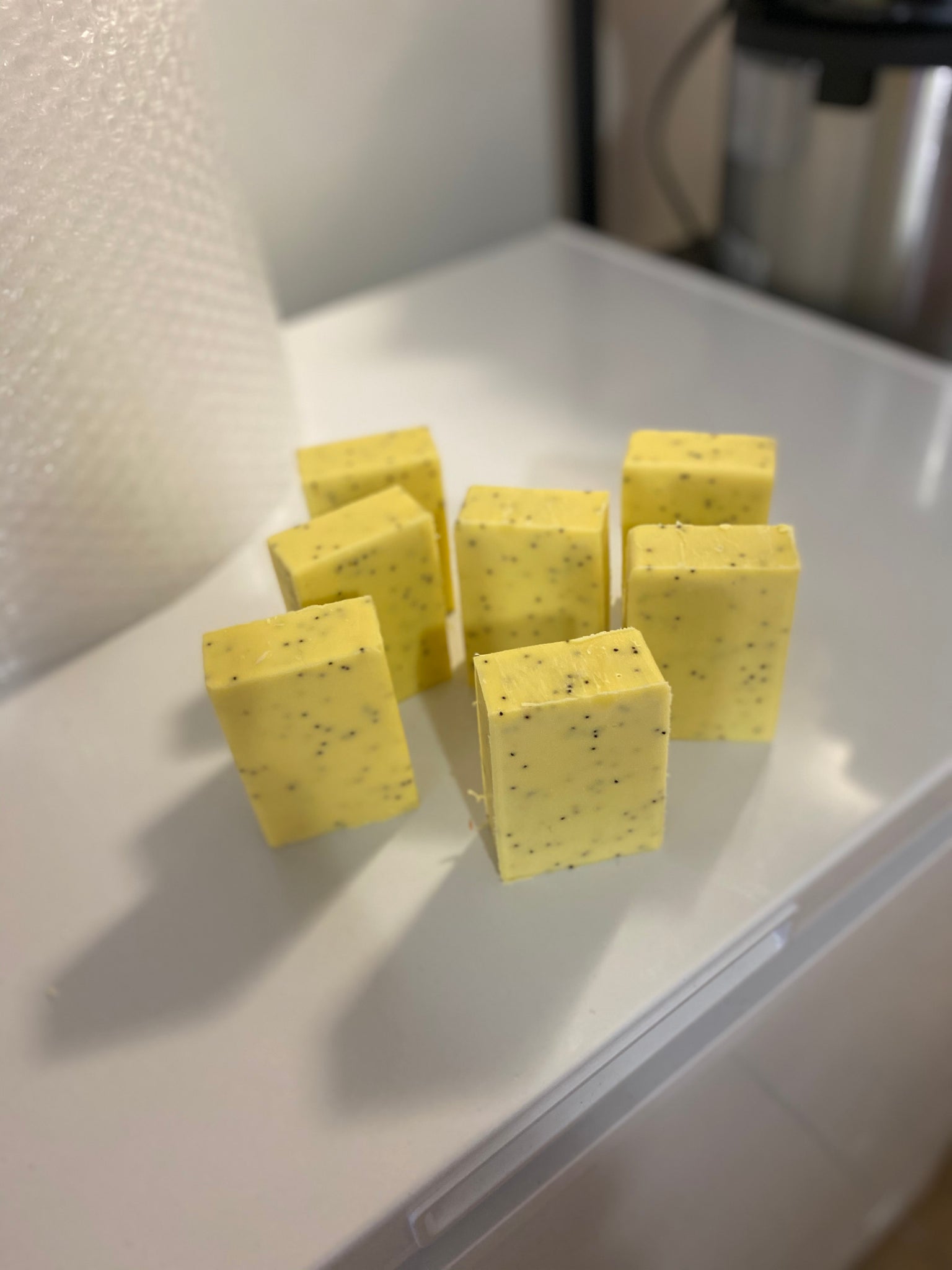 Lemon Poppy Seed Cold Process Soap 3.5 oz. Bar